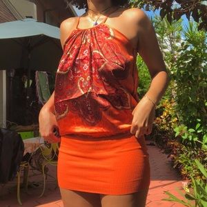 Bebe Paisley Tank Top